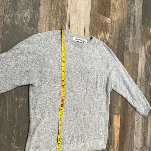 Vtg Sweater CLAUDE VERNET Womens Large LAMBSWOOL ANGORA KNIT gray pocket - Picture 2 of 6